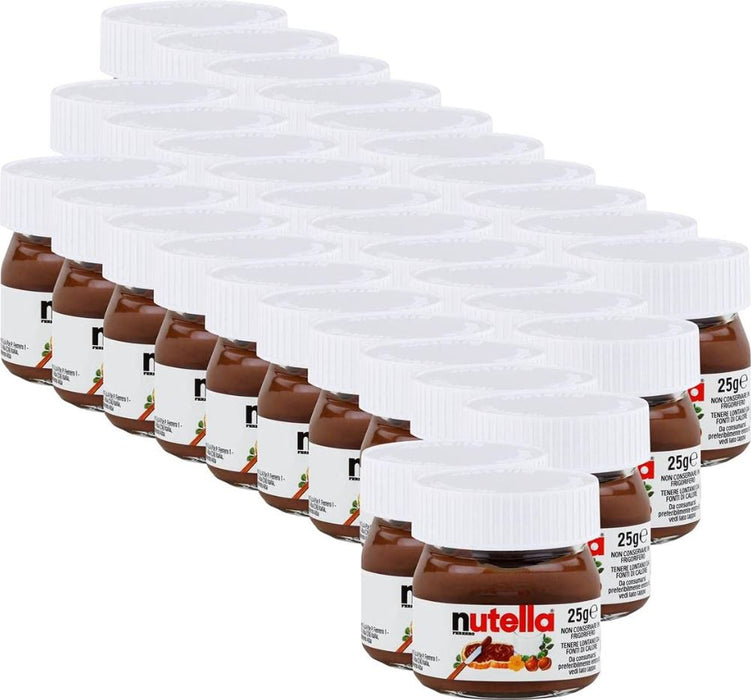 Nutella Spread Hazelnut 25g Individual Mini Glass Jars Chocolate Nougat Cream Oz