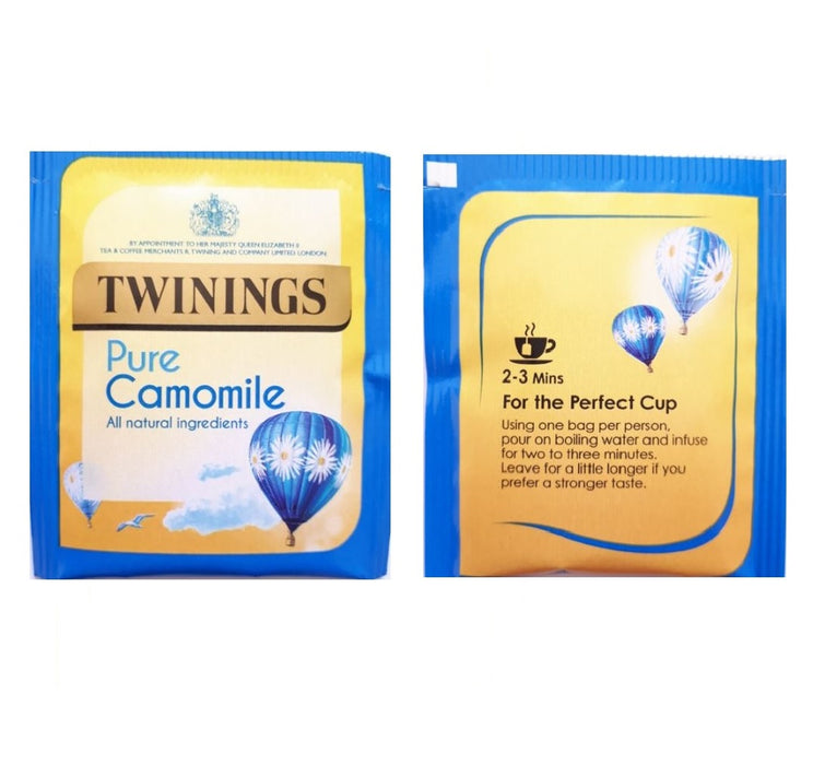 Twinings Pure Camomile Tea Bags Individually Enveloped Tagged Herbal Sachets