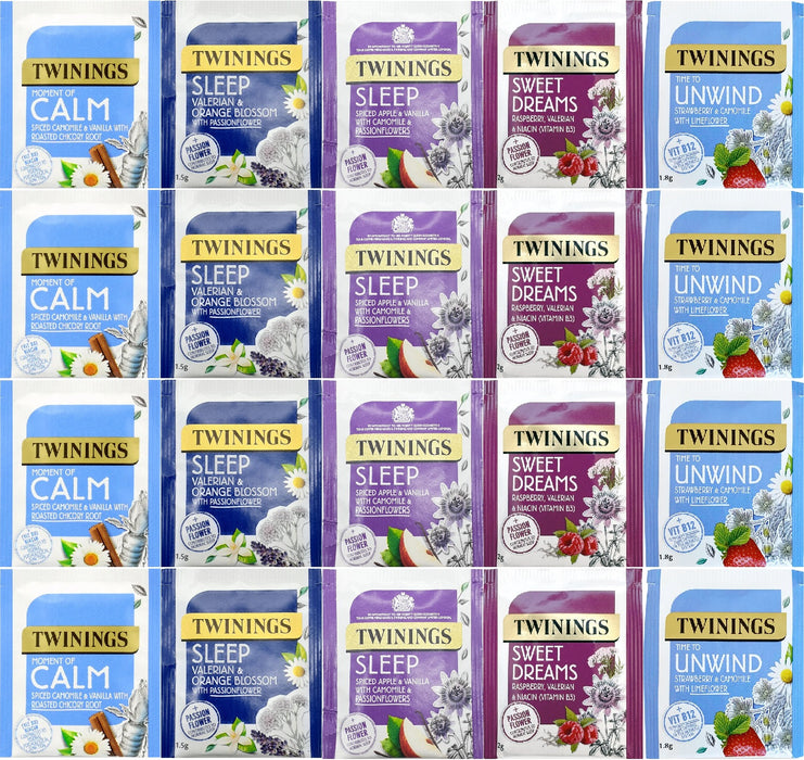 Twinings Superblends Wind Down Collection Individually Enveloped Herbal Tea Bags
