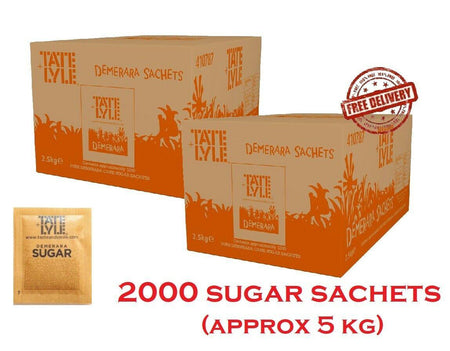 2000 Brown Granulated Demerara Sugar Sachets - AB GROCERIES