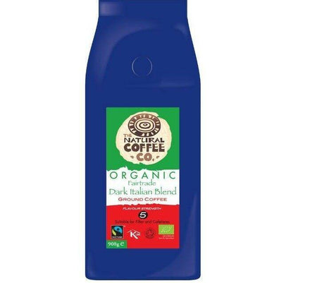 Organic Dark Italian Ground Coffee Natural Coffee Fairtrade 908g, Free Delivery - AB GROCERIES