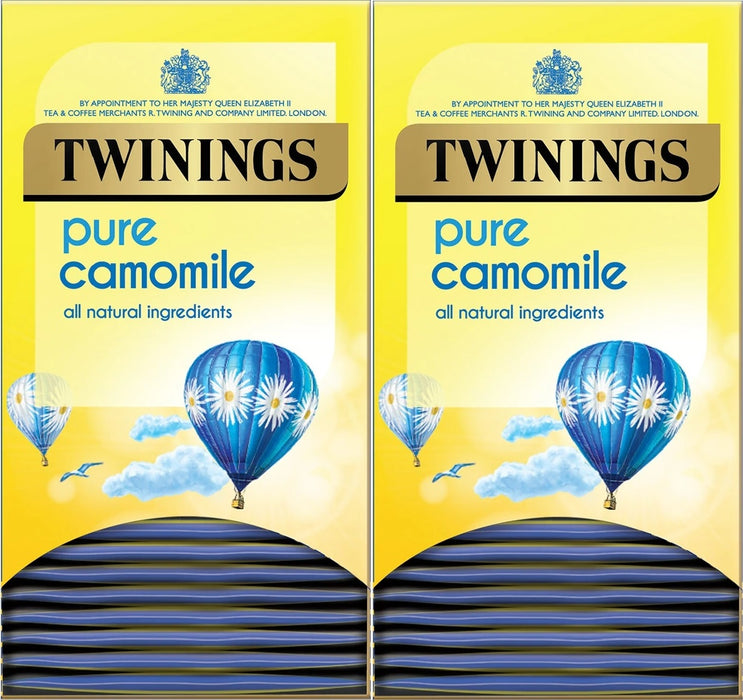 Twinings Pure Camomile Tea Bags Individually Enveloped Tagged Herbal Sachets