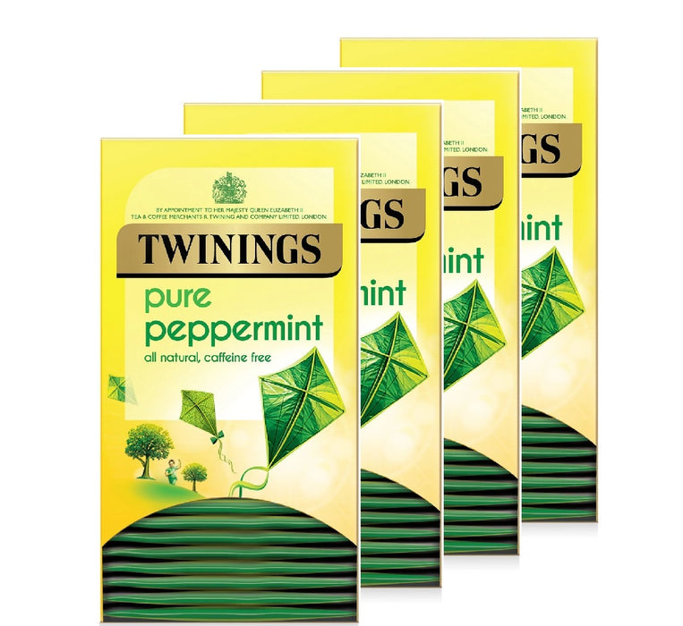 Twinings Pure Peppermint Tea Bags Individually Enveloped Tagged Herbal Sachets