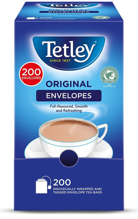 Tetley Tea Bags Envelopes Sachets Teabags Individually Wrapped Tagged String UK