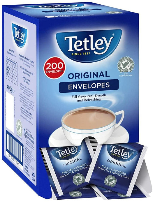Tetley Tea Bags Envelopes Sachets Teabags Individually Wrapped Tagged String UK