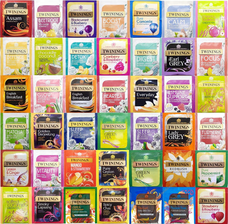 Twinings Individually Wrapped Enveloped Tagged Tea Bags Popular Mixed Selections - AB GROCERIES