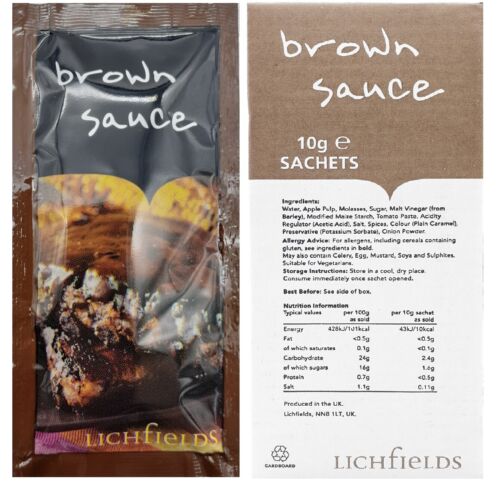 Lichfields Single Individual Sauce Sachets Portion Essential Condiment Mini Pack