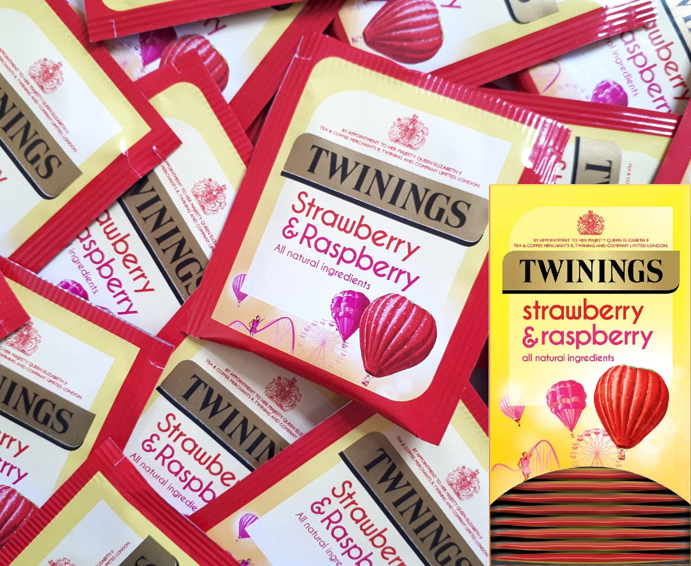 Twinings Strawberry & Raspberry Individually Enveloped Tagged Tea Bags