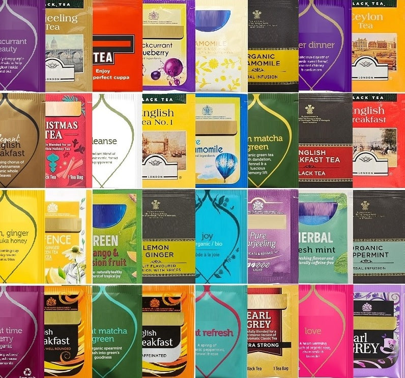 Unique Individually Wrapped Tea Bags Gift Box – 30 or 60 Different Tea Bags