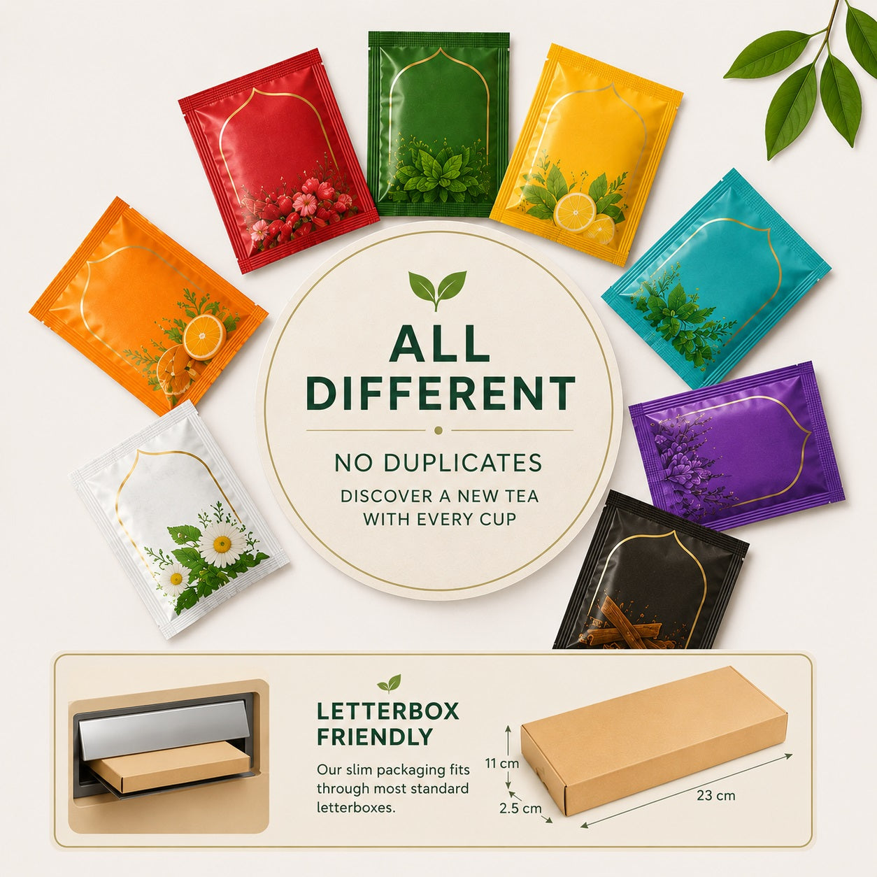 Unique Individually Wrapped Tea Bags Gift Box – 30 or 60 Different Tea Bags