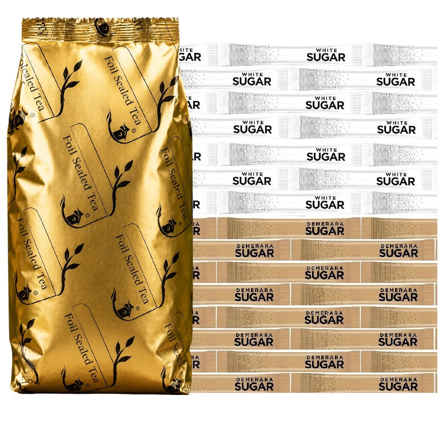 40 Cup Tea Kit | Foil Sealed Black Tea with Sugar | 80 Items