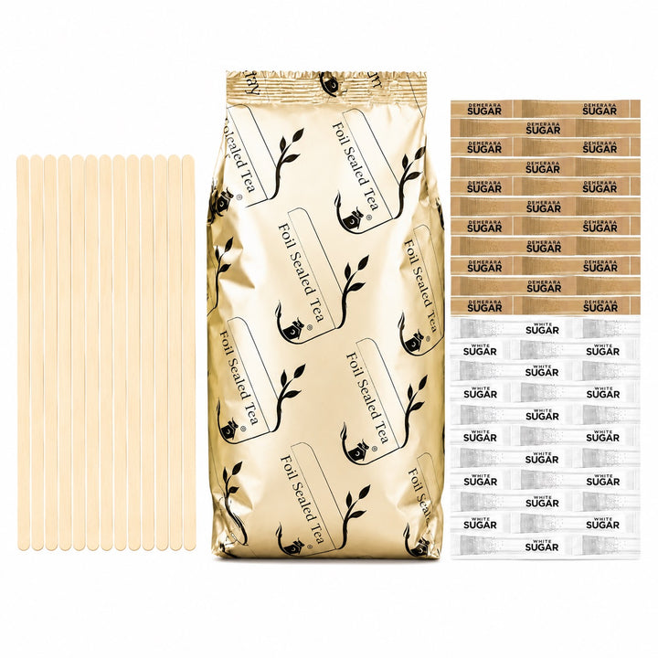 40 Cup Tea Kit with Stirrers | Foil Sealed Black Tea | 120 Items