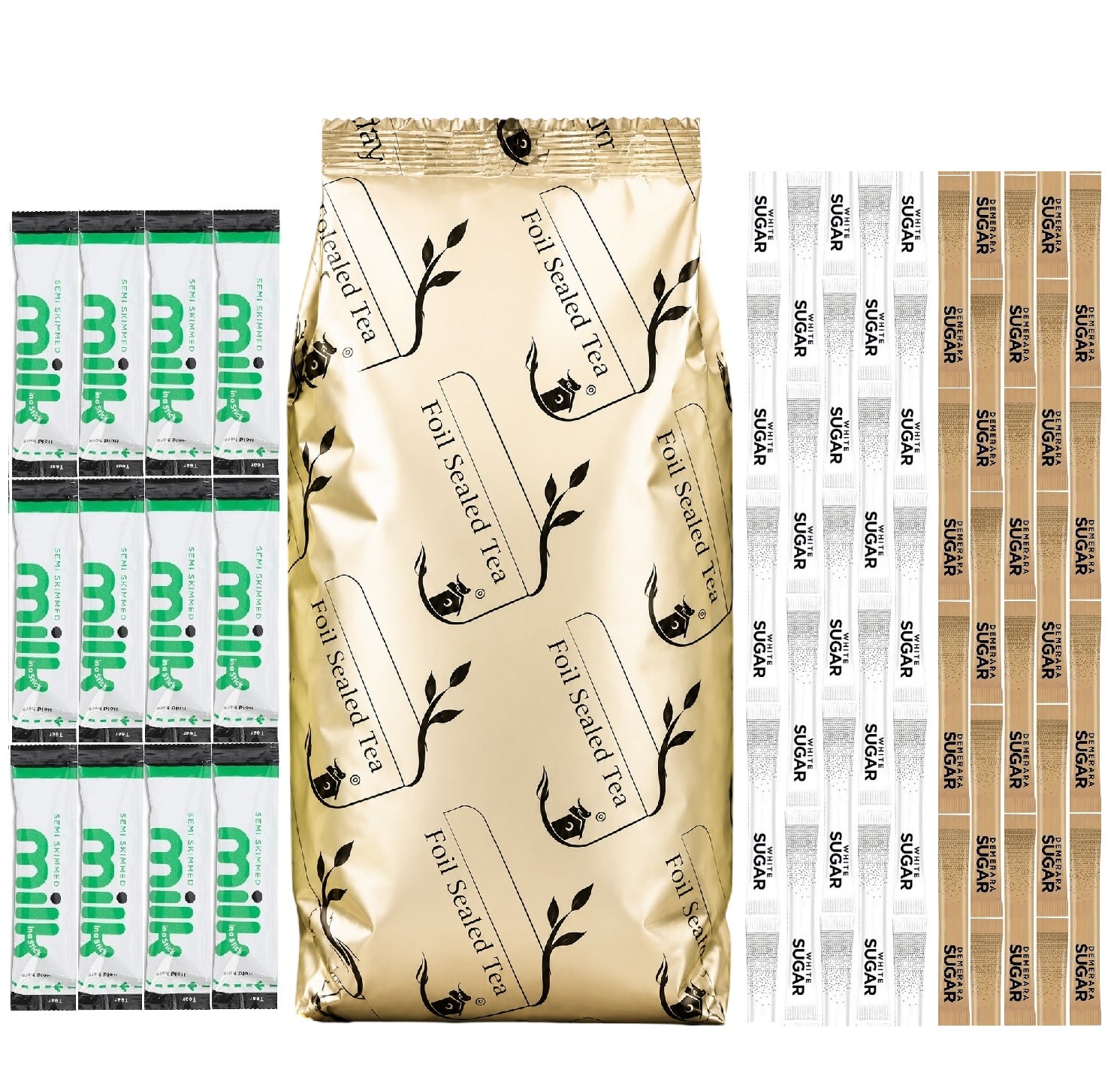 40 Cup Tea Kit with Milk | Foil Sealed Black Tea | 120 Items