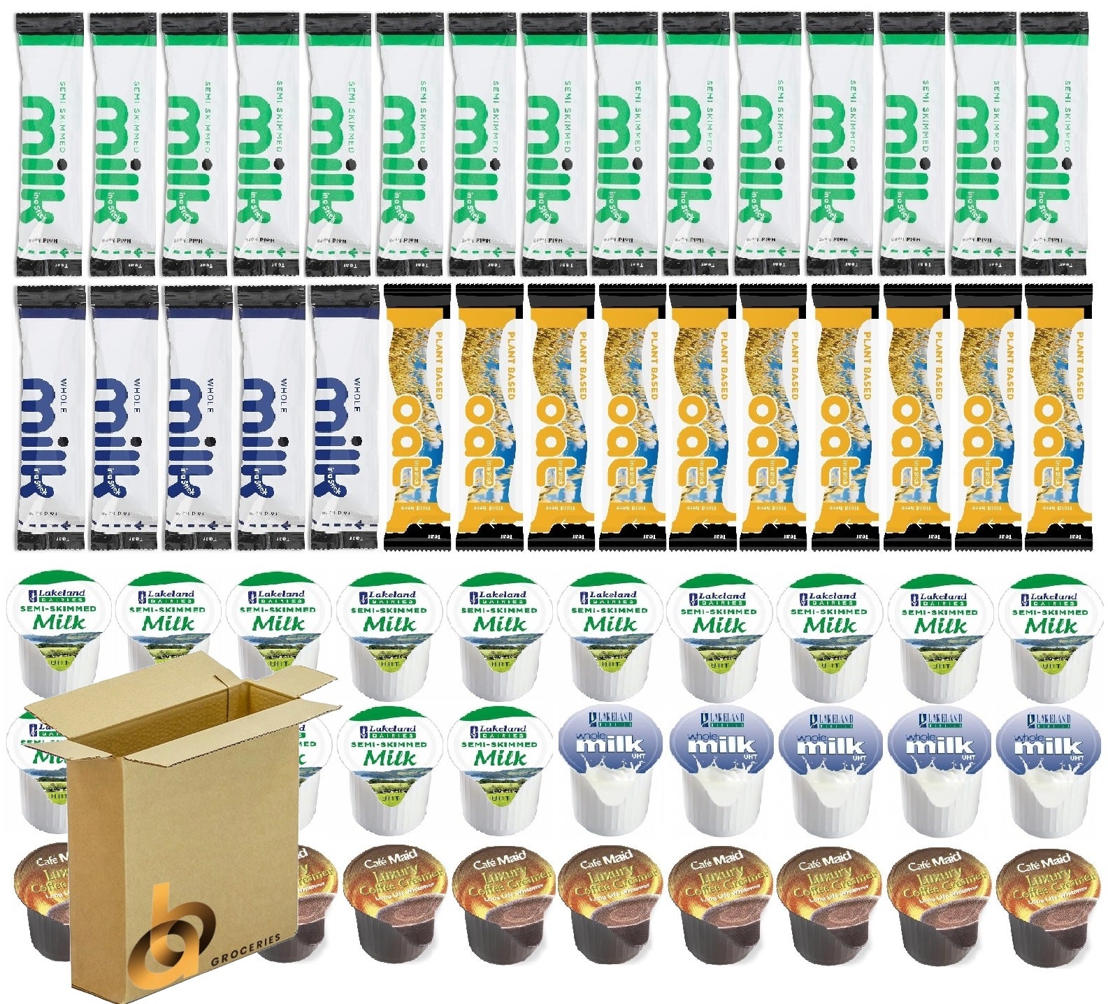 60x UHT Milk & Oat Drink Set – Sticks & Pots | Dairy & Plant-Based | No Fridge Needed