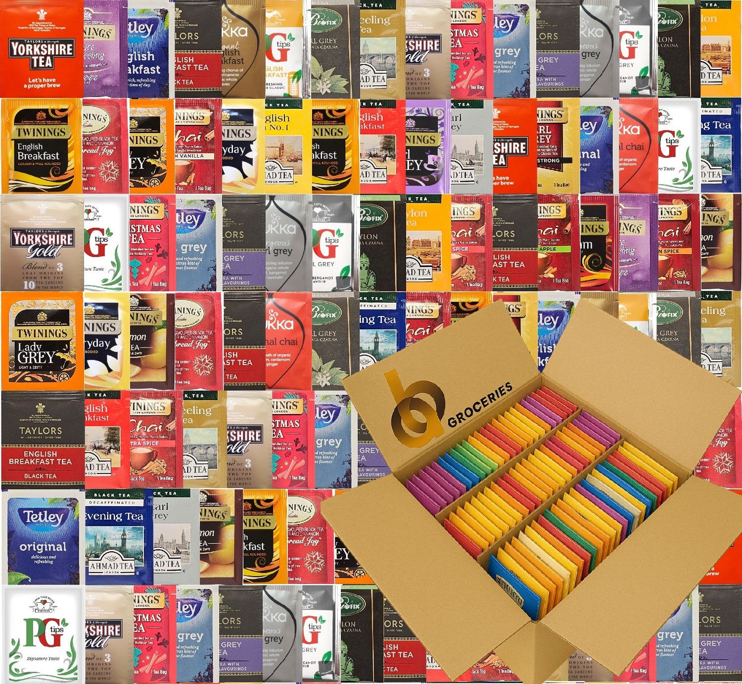 Mixed Tea Bags Refill Pack – Enveloped & Tagged | Black • Green • Herbal • Fruit • Relax • Healthy • Caffeine-Free (10/50/100/200)