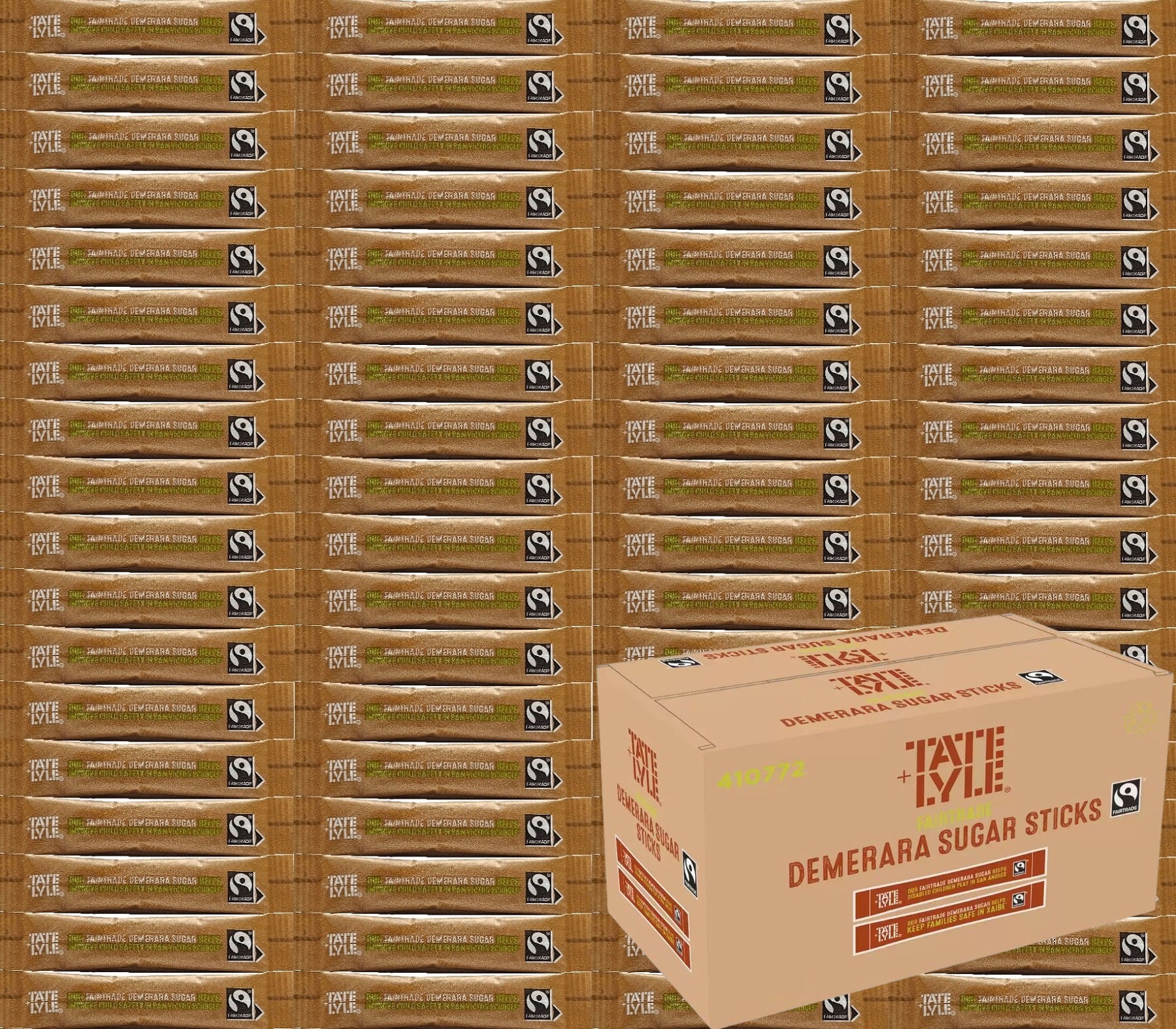 Tate & Lyle Fairtrade Sugar Sticks – Individually Wrapped White & Brown Demerara | Catering, Office, Hotel, Café & Home Use