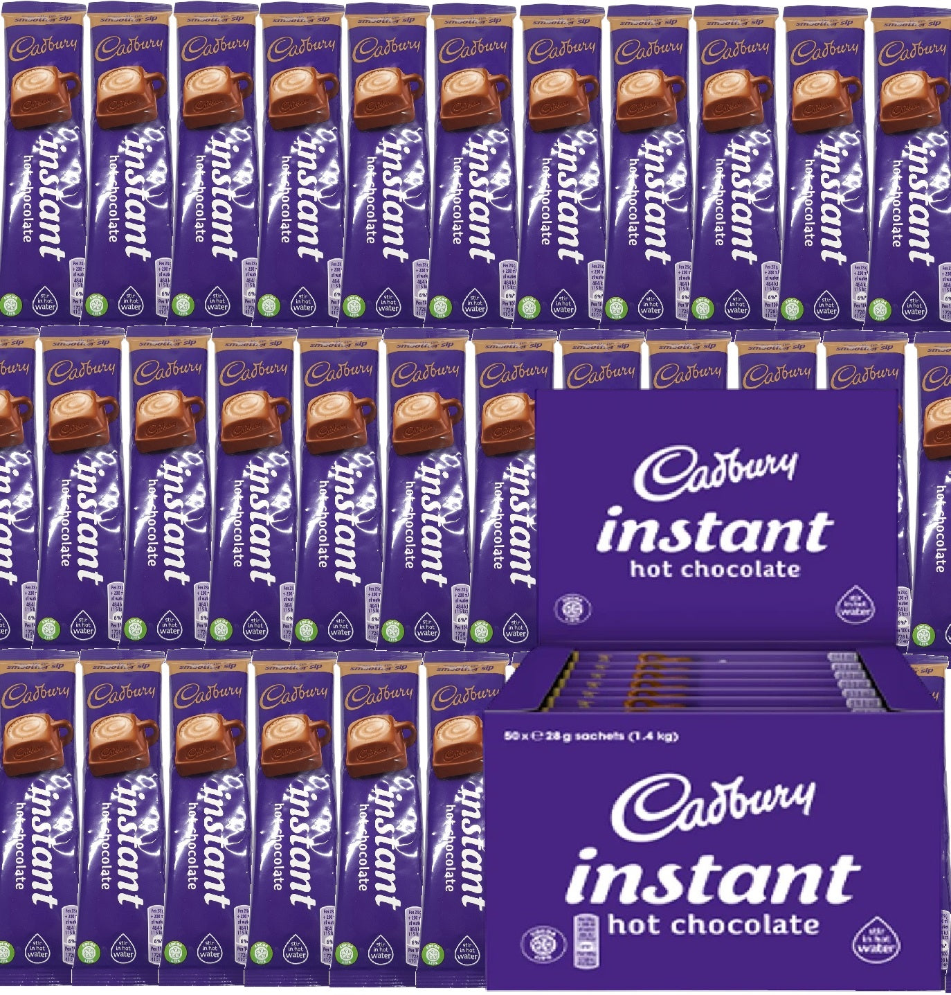 CADBURY Hot Chocolate Instant Sachets 28g Powder Drink Individually Packed Stick