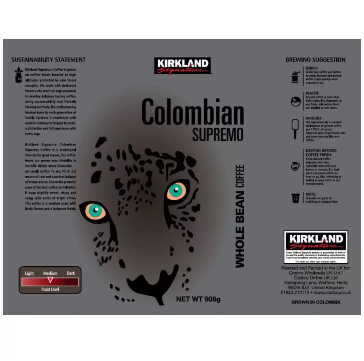 Colombian Coffee Whole Bean Supremo