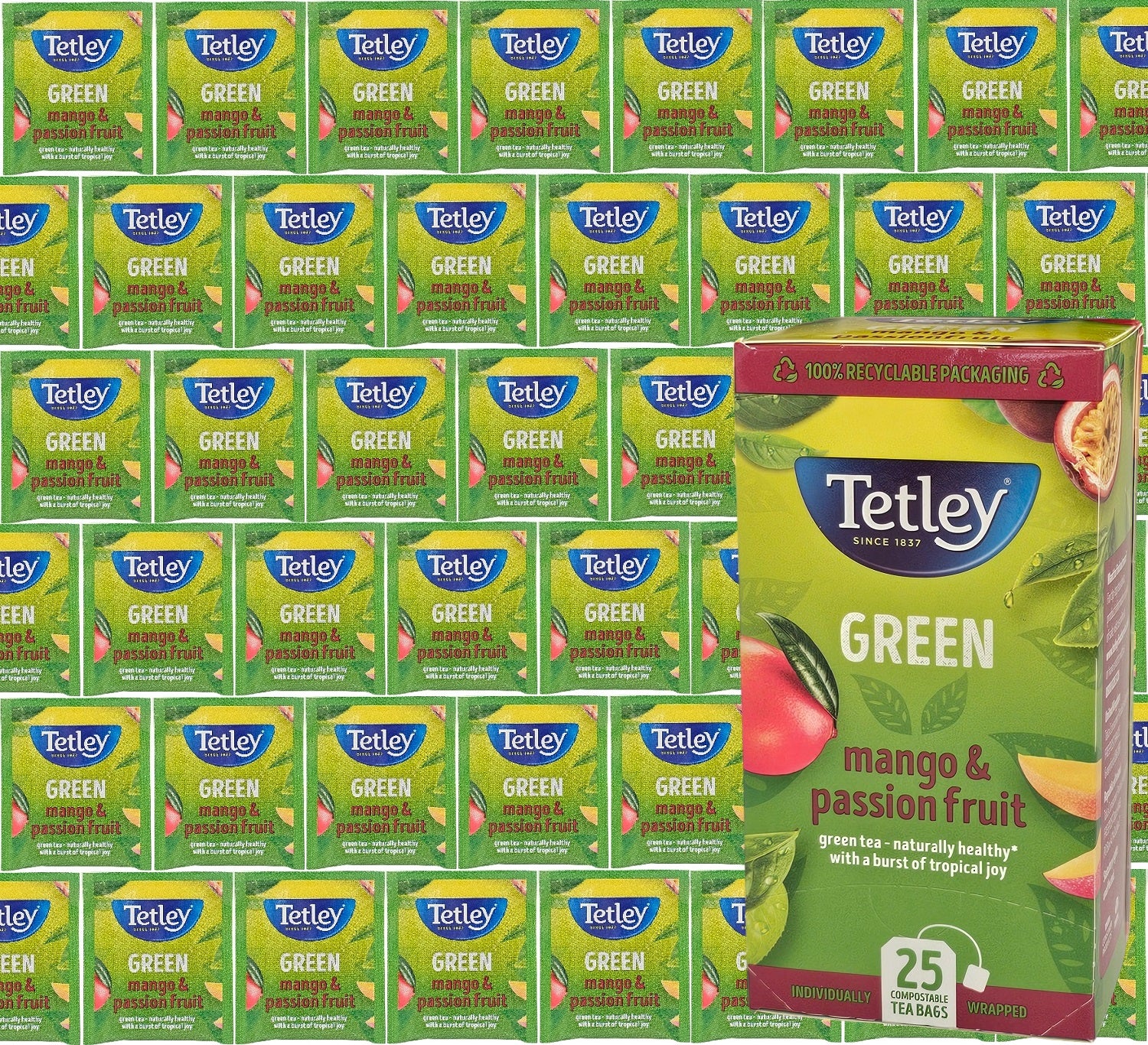 Tetley Tea Bags Individual Enveloped Sachets Tagged Classic Flavoured Selections