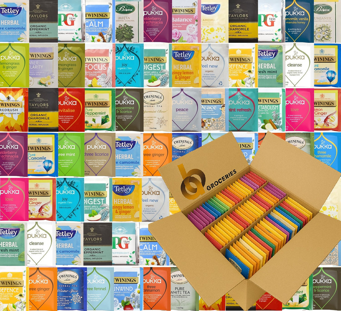 Mixed Tea Bags Refill Pack – Enveloped & Tagged | Black • Green • Herbal • Fruit • Relax • Healthy • Caffeine-Free (10/50/100/200)