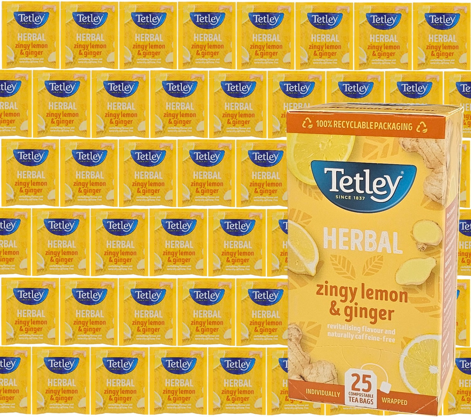 Tetley Tea Bags Individual Enveloped Sachets Tagged Classic Flavoured Selections
