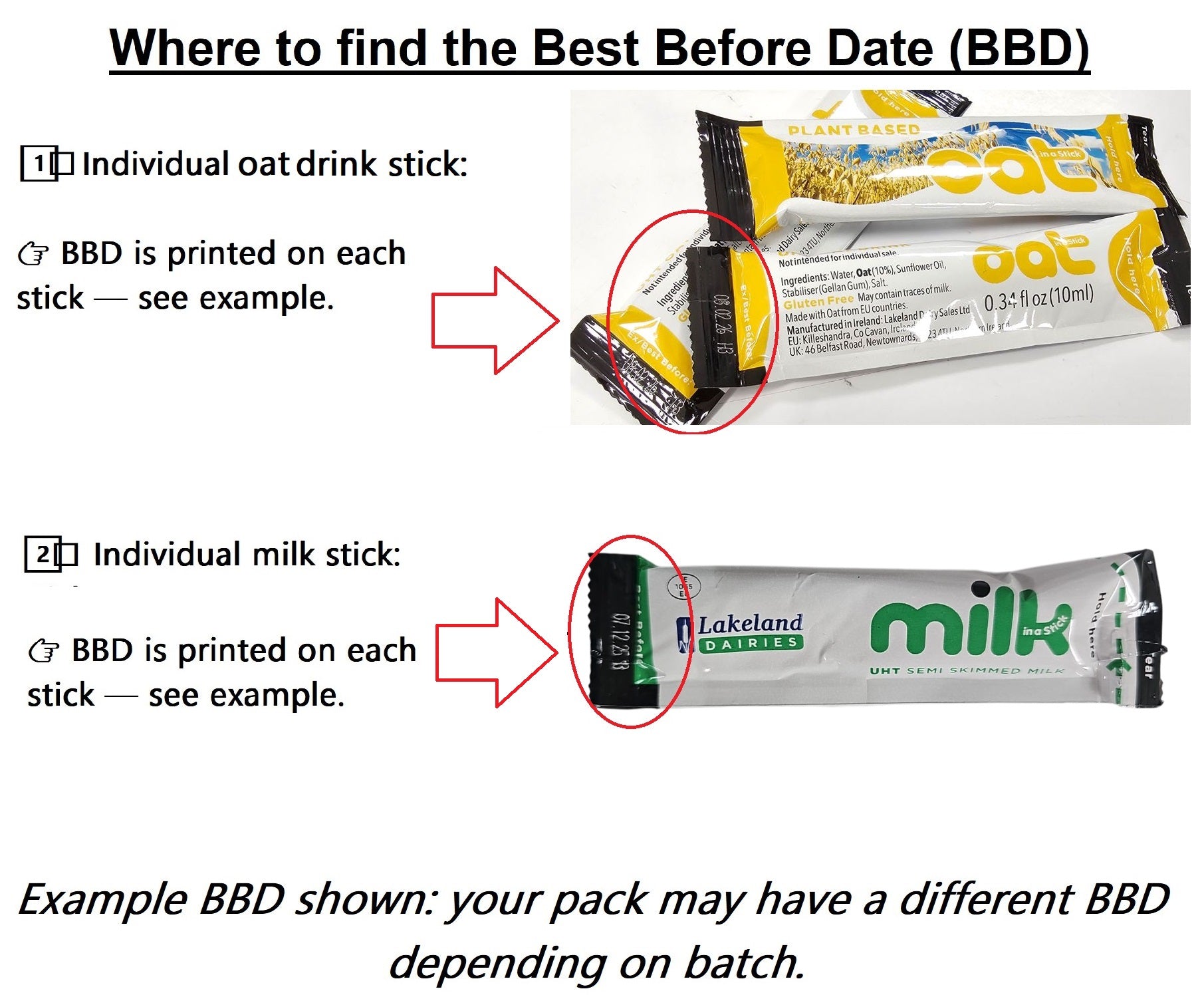 60x UHT Milk & Oat Drink Set – Sticks & Pots | Dairy & Plant-Based | No Fridge Needed