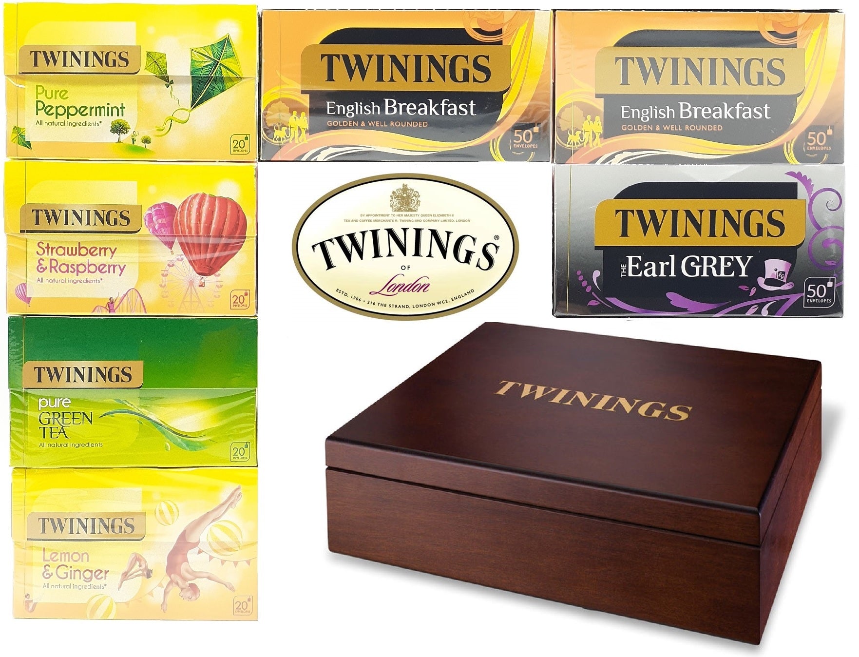 Twinings Tea Bags Individual Enveloped Tagged Customer Favourites Variety Pack