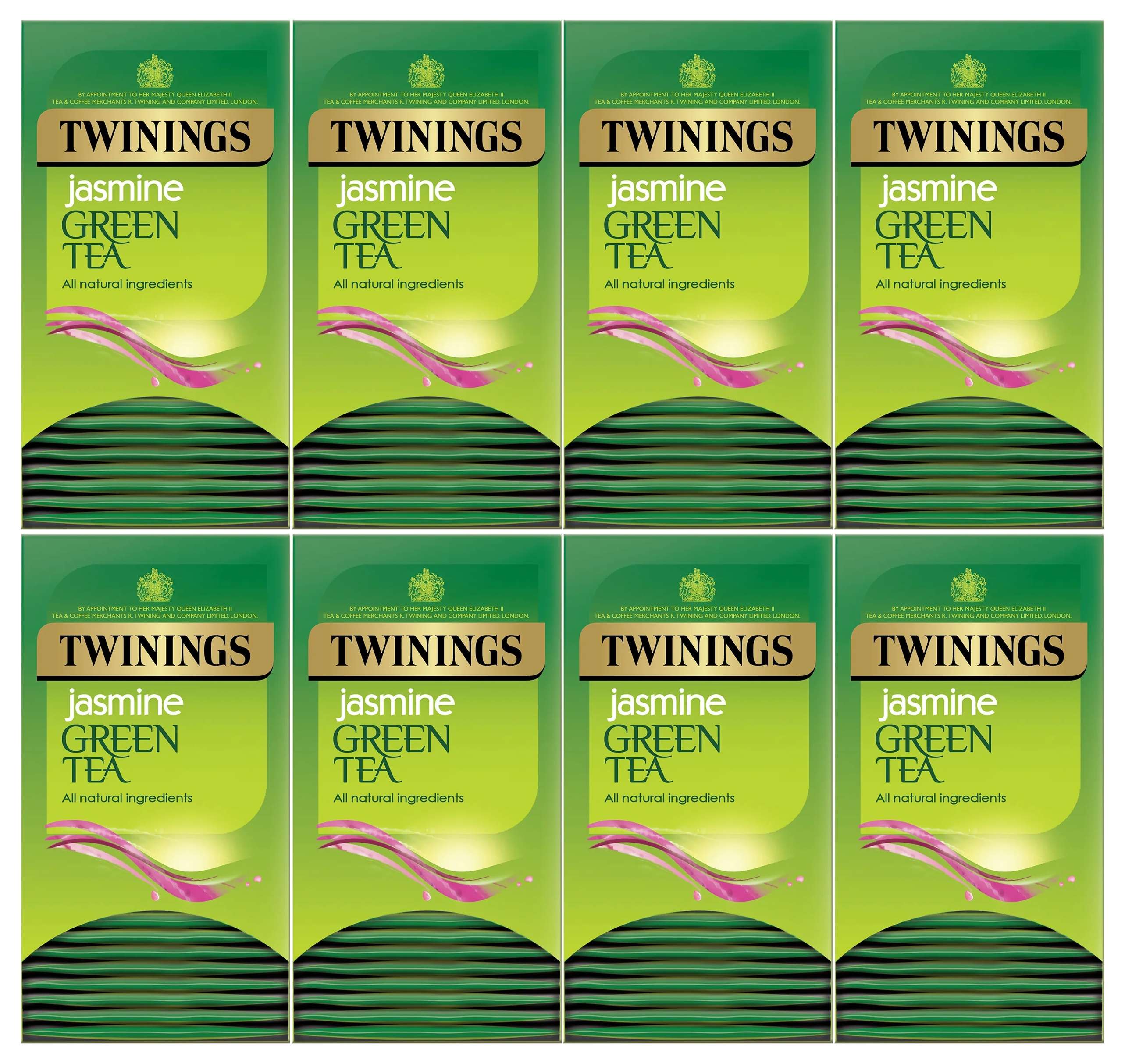 Twinings Green Tea & Jasmine Tea Bags Individually Enveloped Tagged Sachet Herb