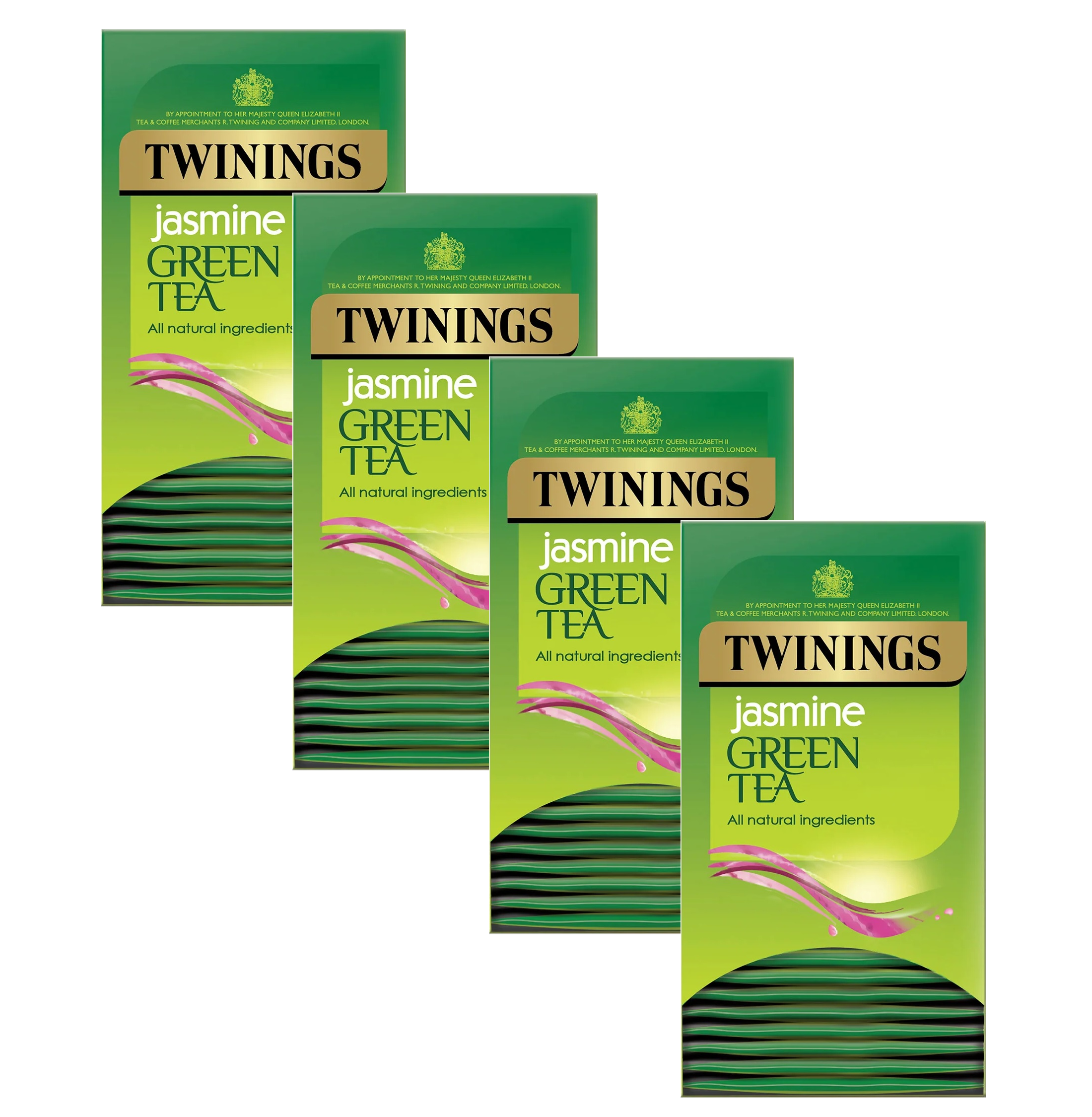 Twinings Green Tea & Jasmine Tea Bags Individually Enveloped Tagged Sachet Herb