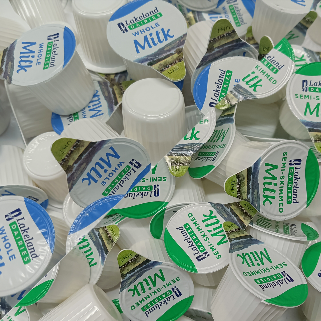 120x UHT Milk Portion Pots 12ml | Semi Skimmed or Whole | Lakeland