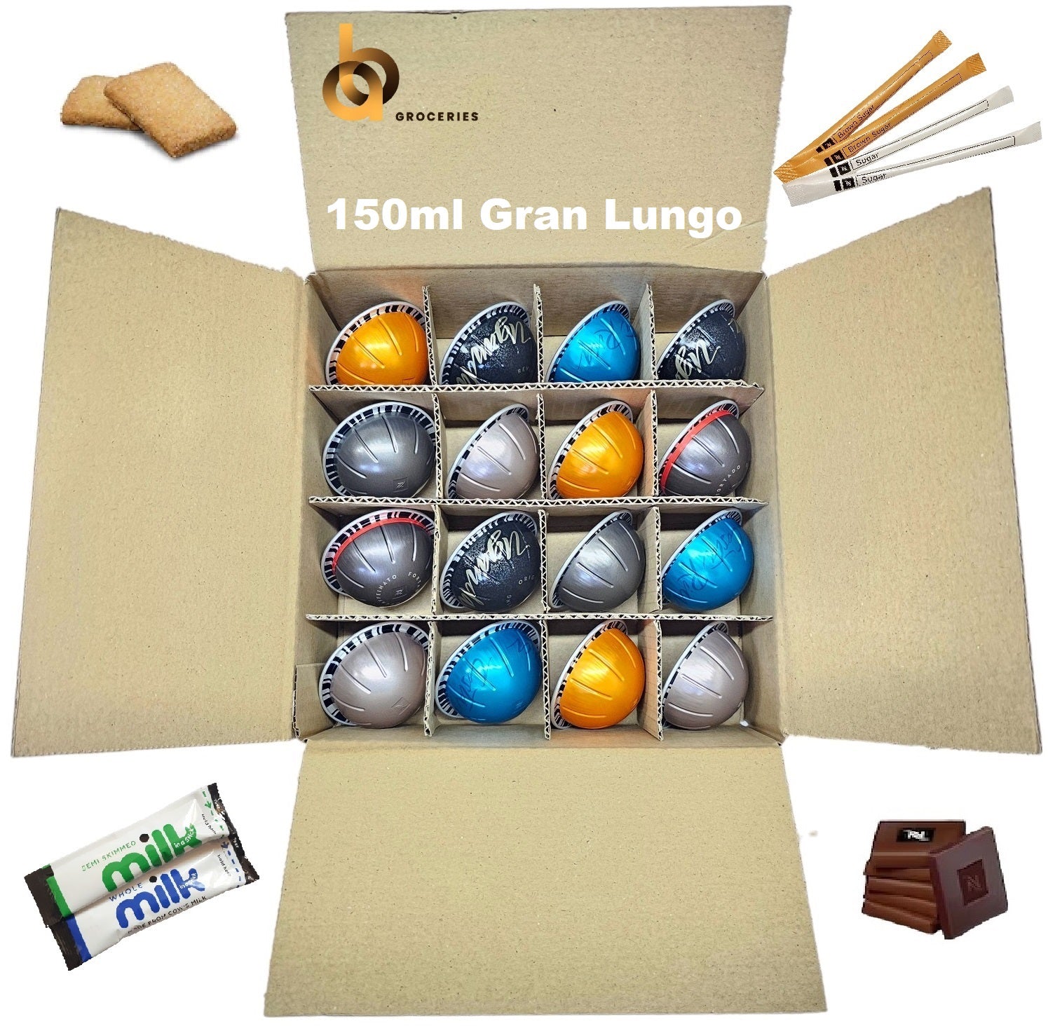 Nespresso VERTUO Coffee Machine Capsules Taster Set Various Flavours Selection in Compartment Box