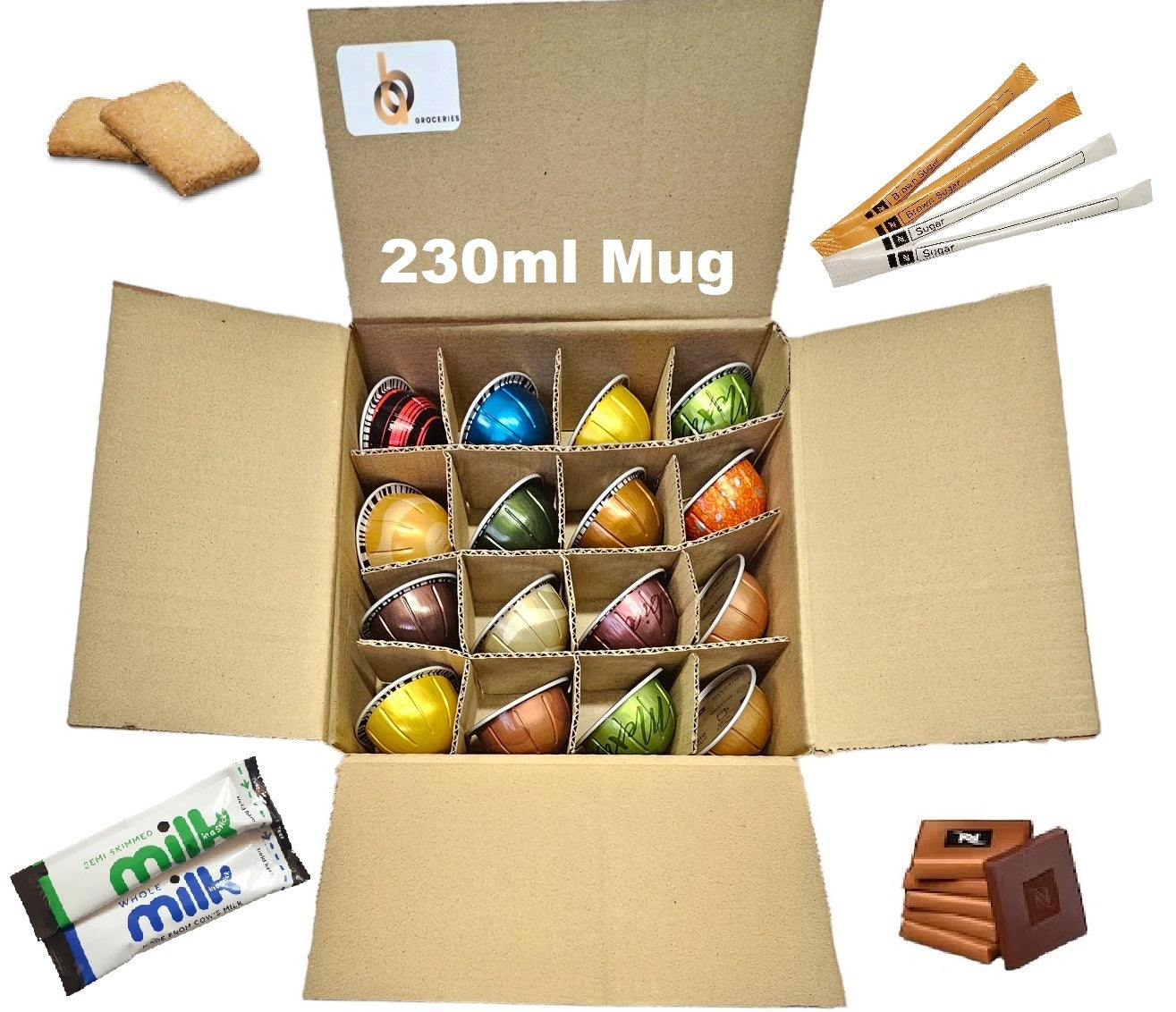 Nespresso VERTUO Coffee Machine Capsules Taster Set Various Flavours Selection in Compartment Box