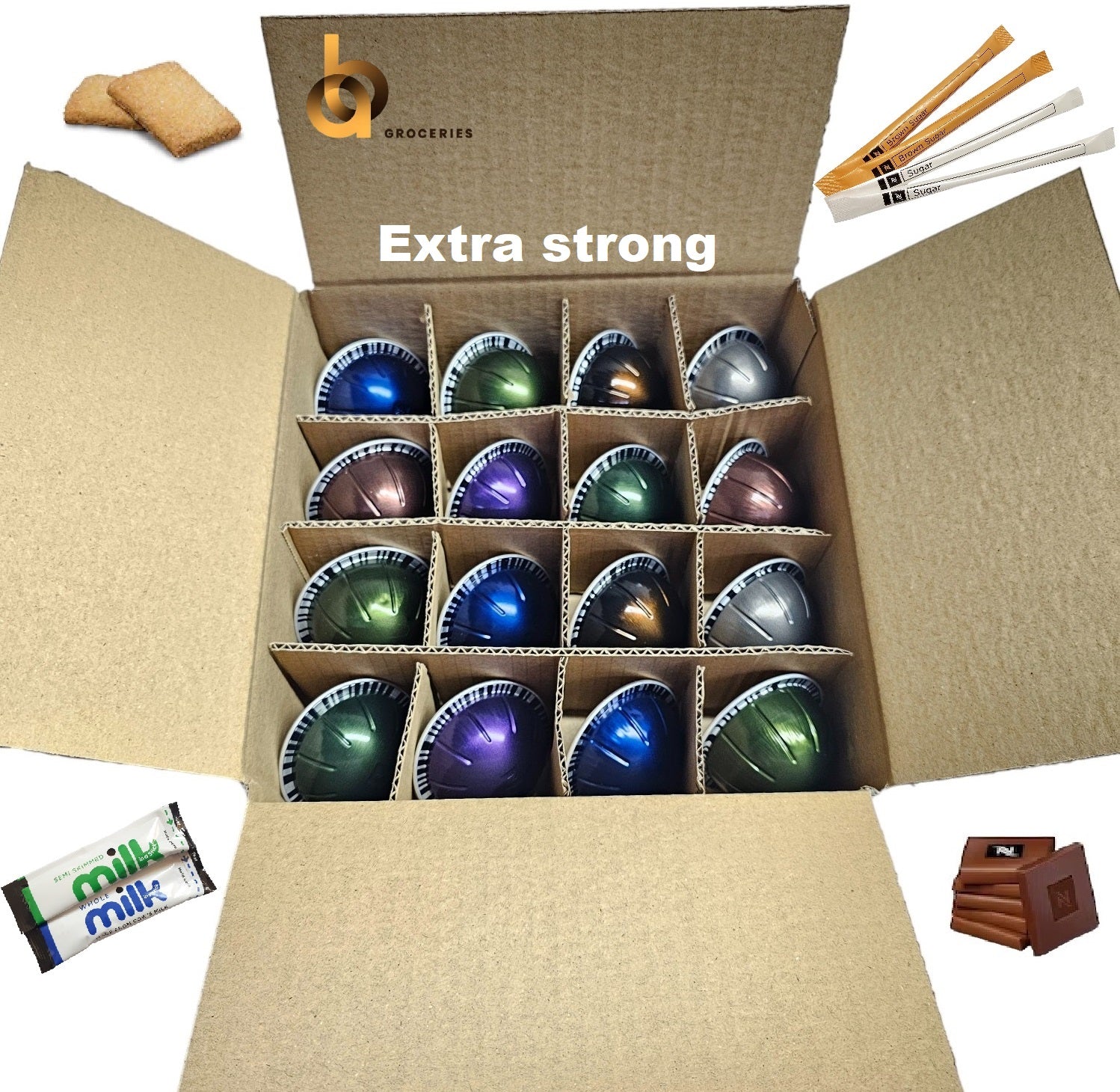 Nespresso VERTUO Coffee Machine Capsules Taster Set Various Flavours Selection in Compartment Box