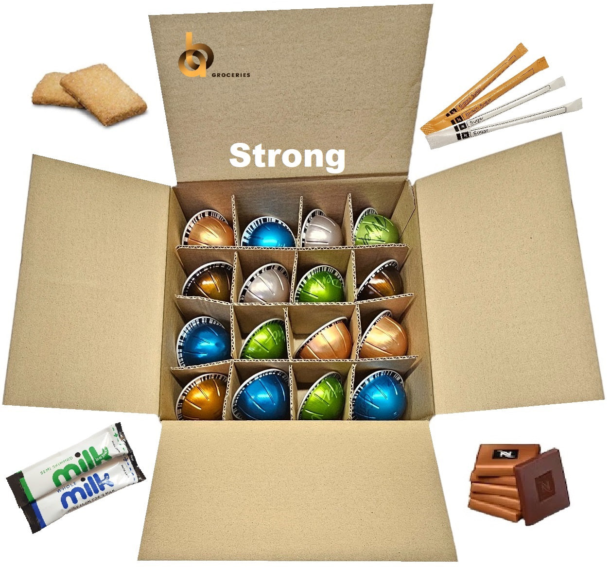 Nespresso VERTUO Coffee Machine Capsules Taster Set Various Flavours Selection in Compartment Box