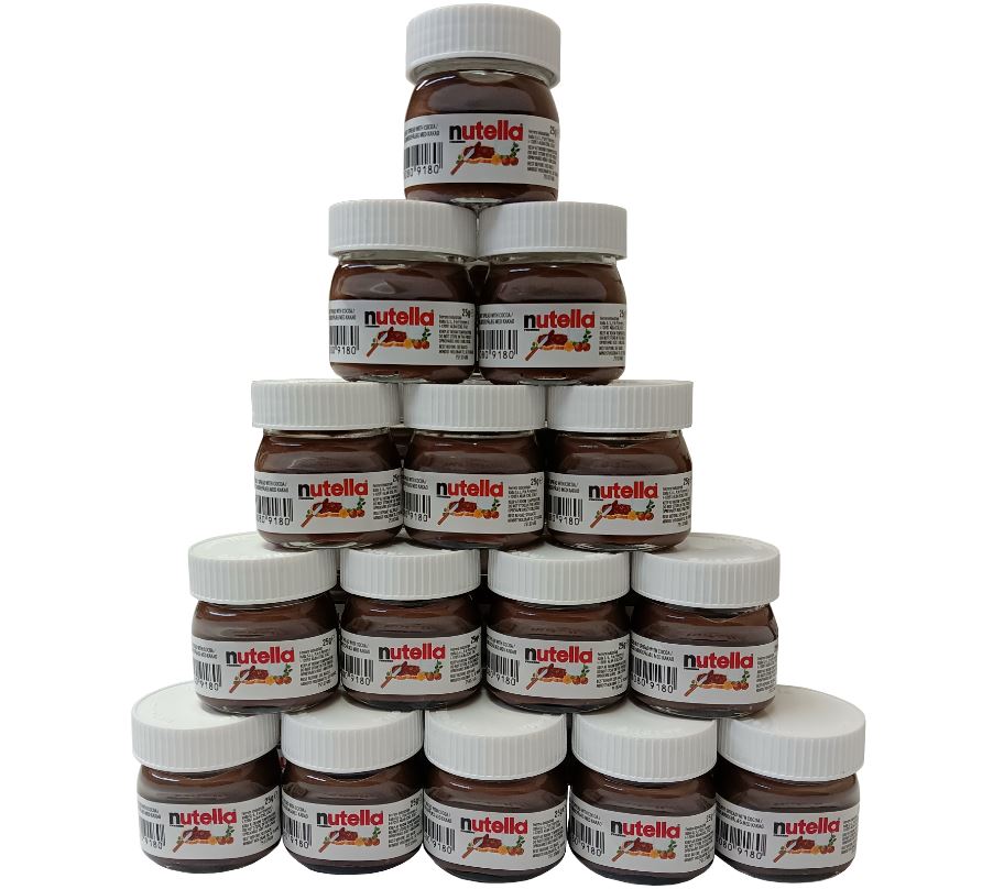 Nutella Spread Hazelnut 25g Individual Mini Glass Jars Chocolate Nougat Cream Oz