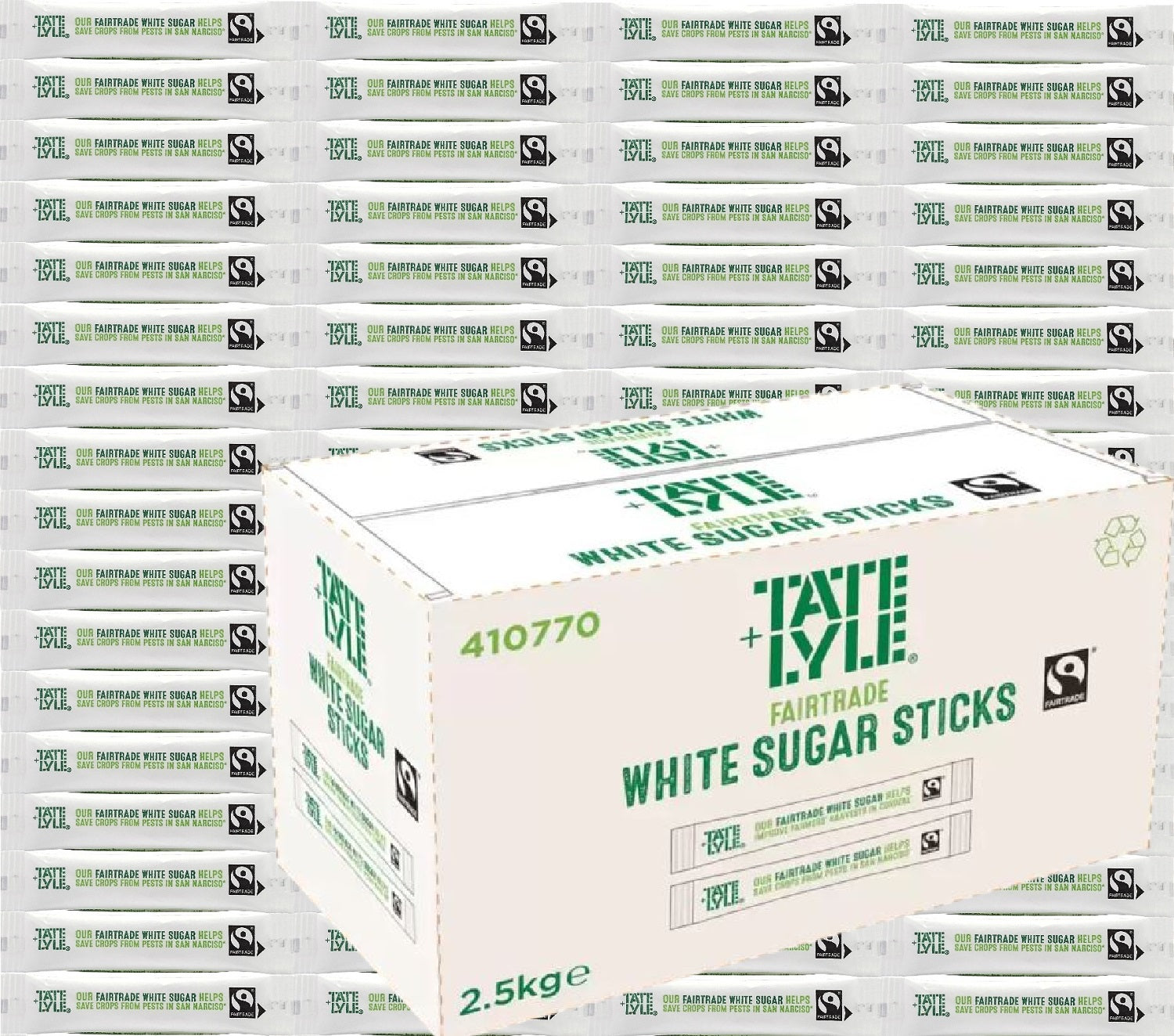 Tate & Lyle Fairtrade Brown Demerara Sugar Sticks – 1000 Sachets (2.5g Each) – 2.5kg Box