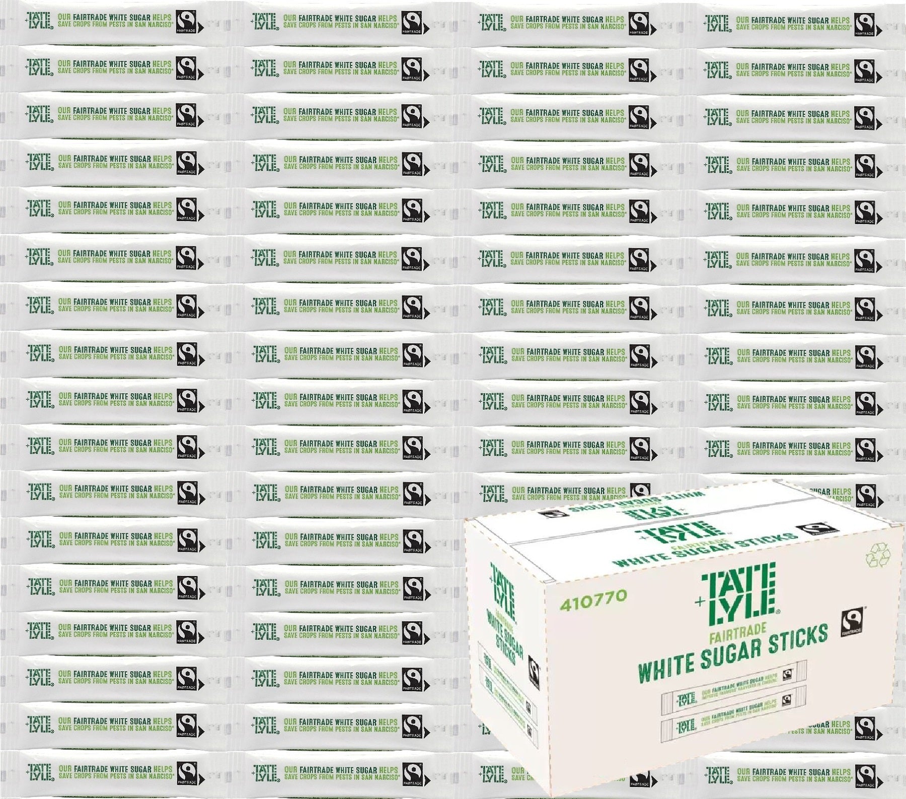 Tate & Lyle Fairtrade Sugar Sticks – Individually Wrapped White & Brown Demerara | Catering, Office, Hotel, Café & Home Use