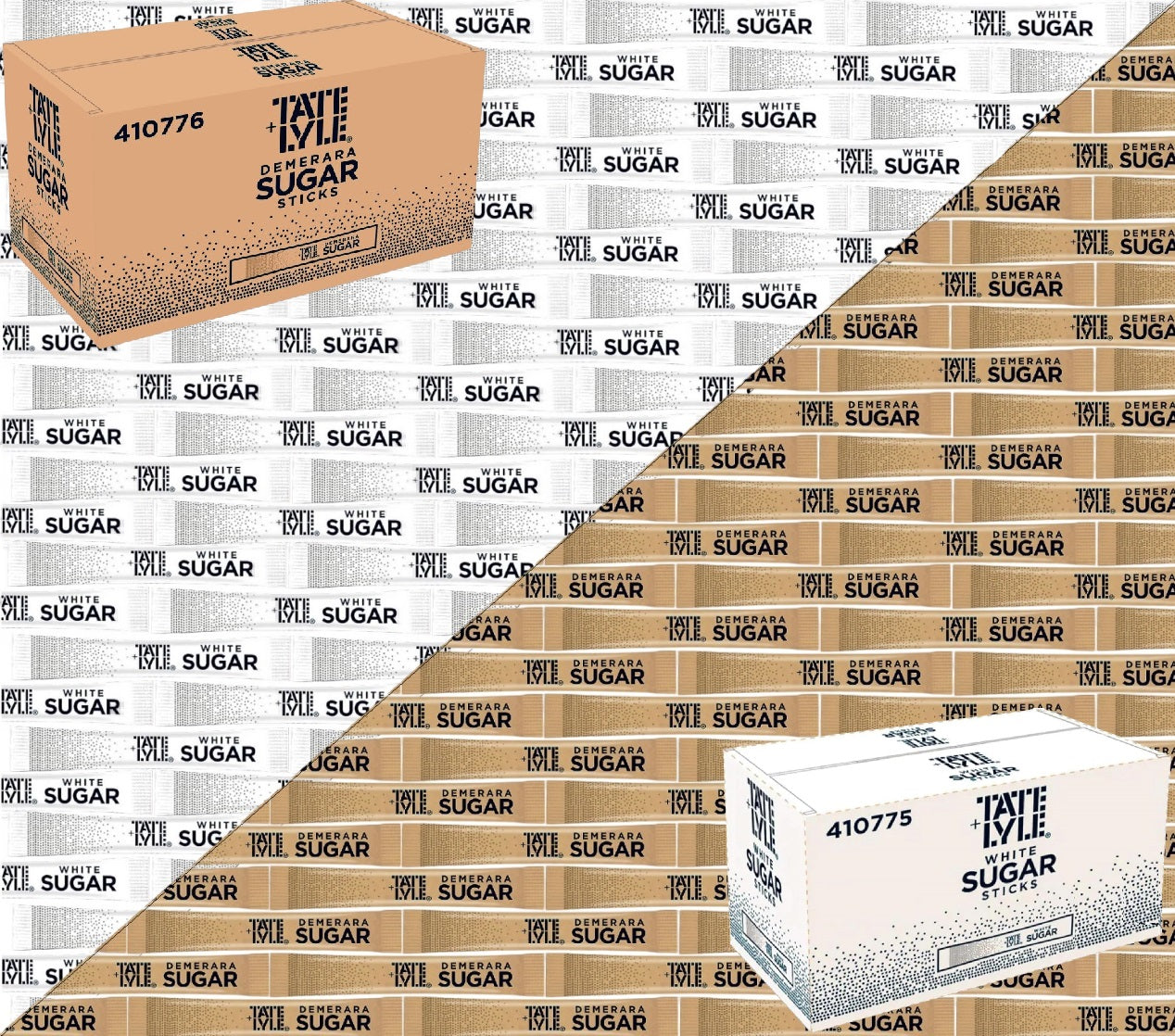 Tate & Lyle Sugar Individual Sticks White and Brown Demerara Granulated