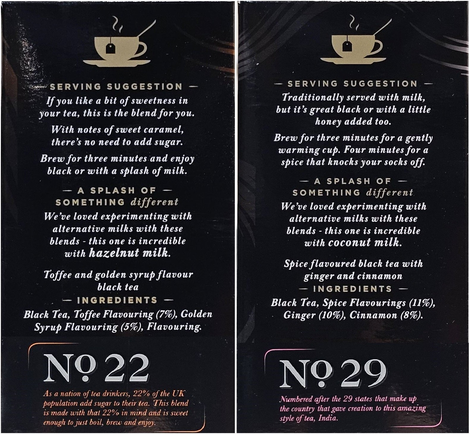 Twinings Nr22 Dark Caramel Nr 29 Chai String & Tag Tea Bags Limited Edition Pack