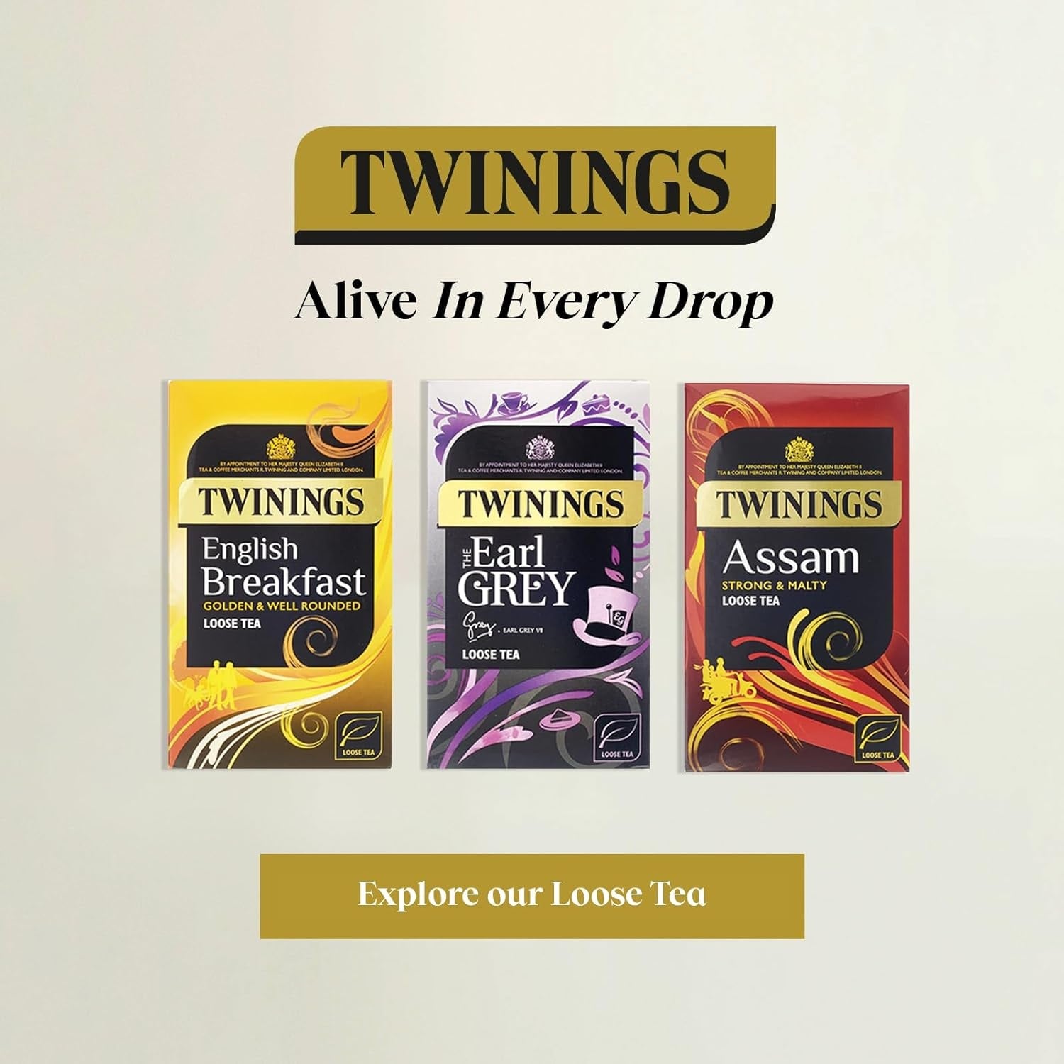 Twinings Loose Leaf Tea Strong Bold & Malty - English Breakfast, Earl Grey, Assam