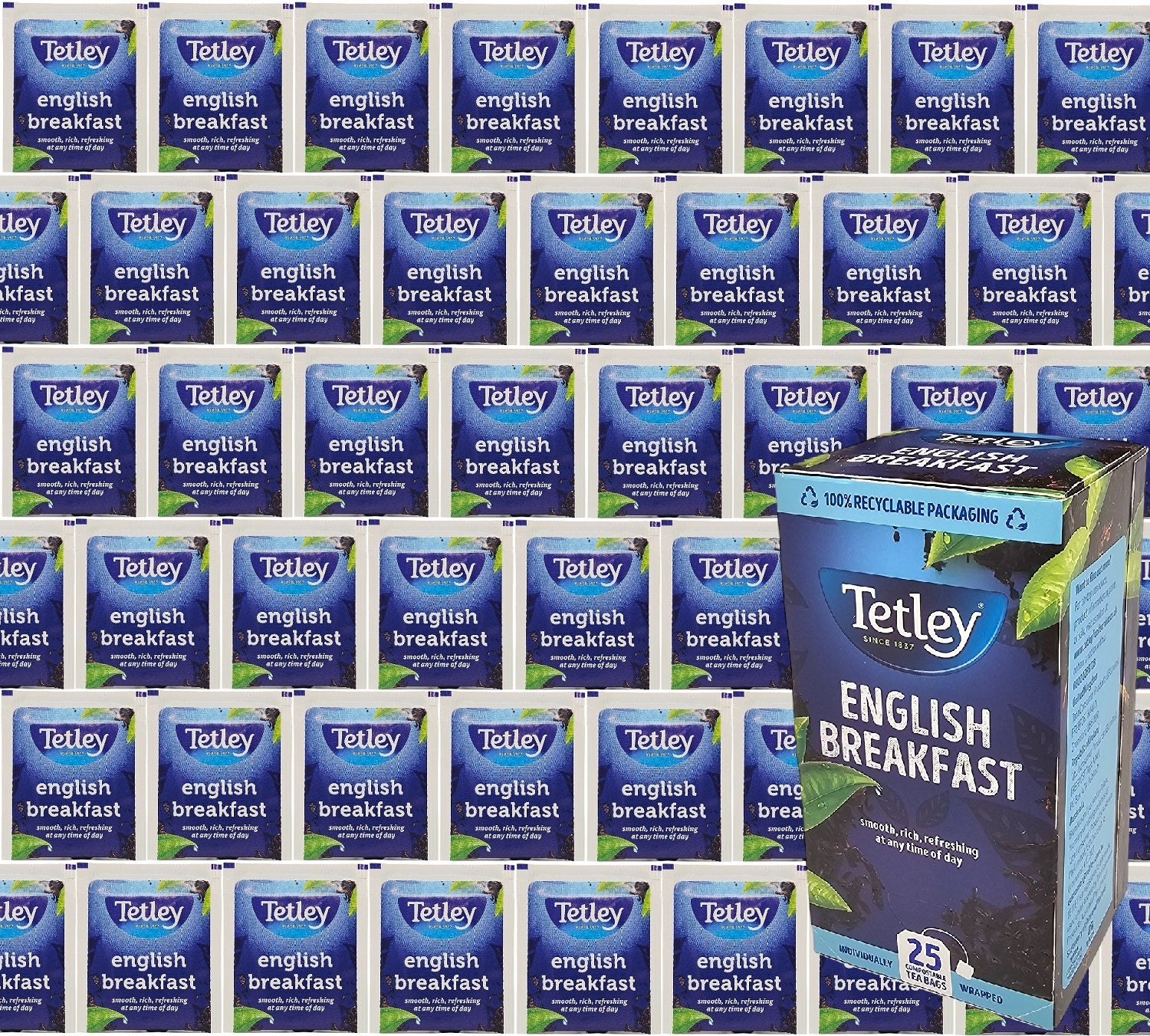 Tetley Tea Bags Individual Enveloped Sachets Tagged Classic Flavoured Selections