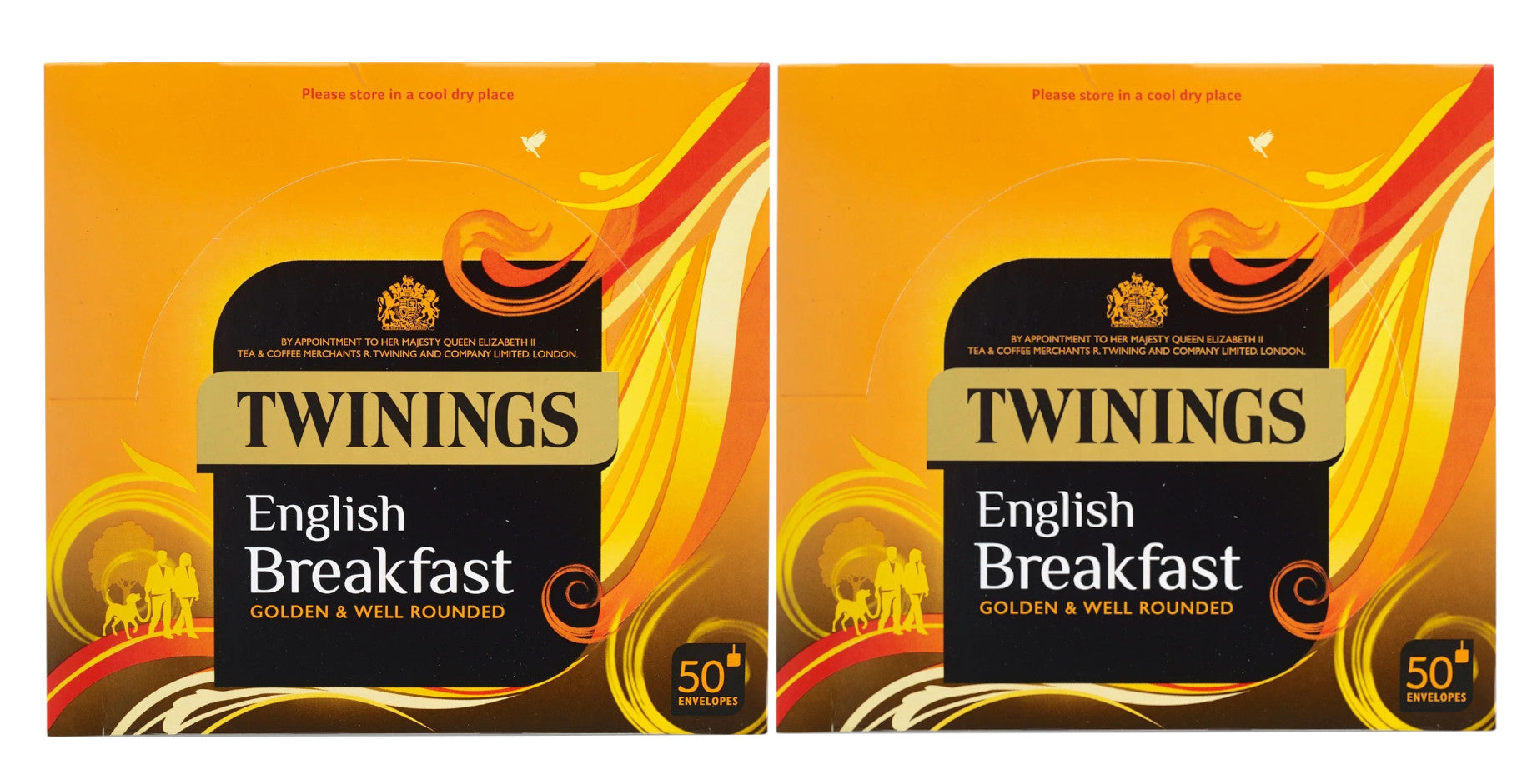 Twinings English Breakfast Black Tea Bags Individually Enveloped Tagged Sachet