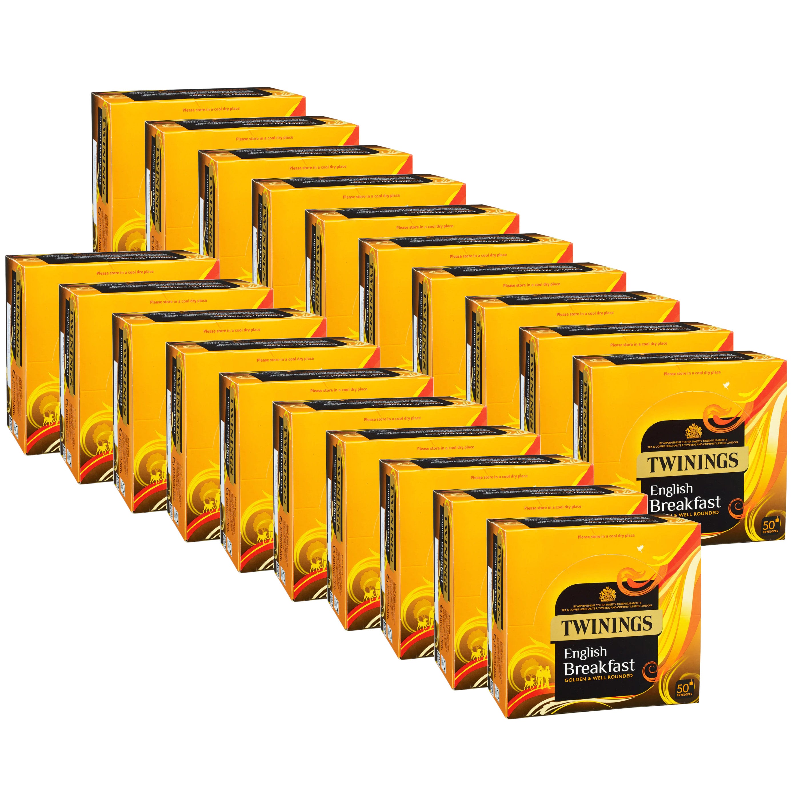 Twinings English Breakfast Black Tea Bags Individually Enveloped Tagged Sachet