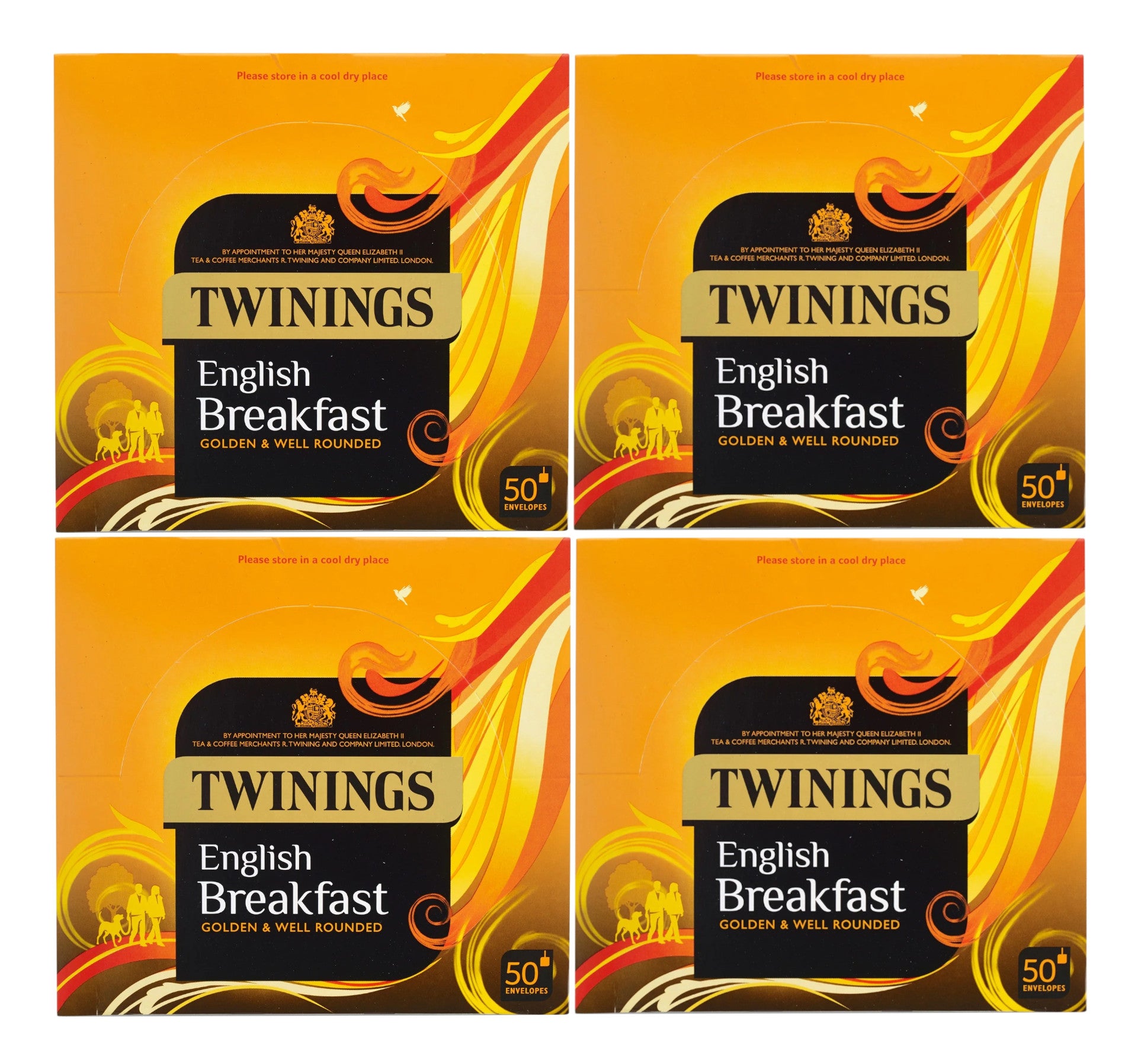 Twinings English Breakfast Black Tea Bags Individually Enveloped Tagged Sachet