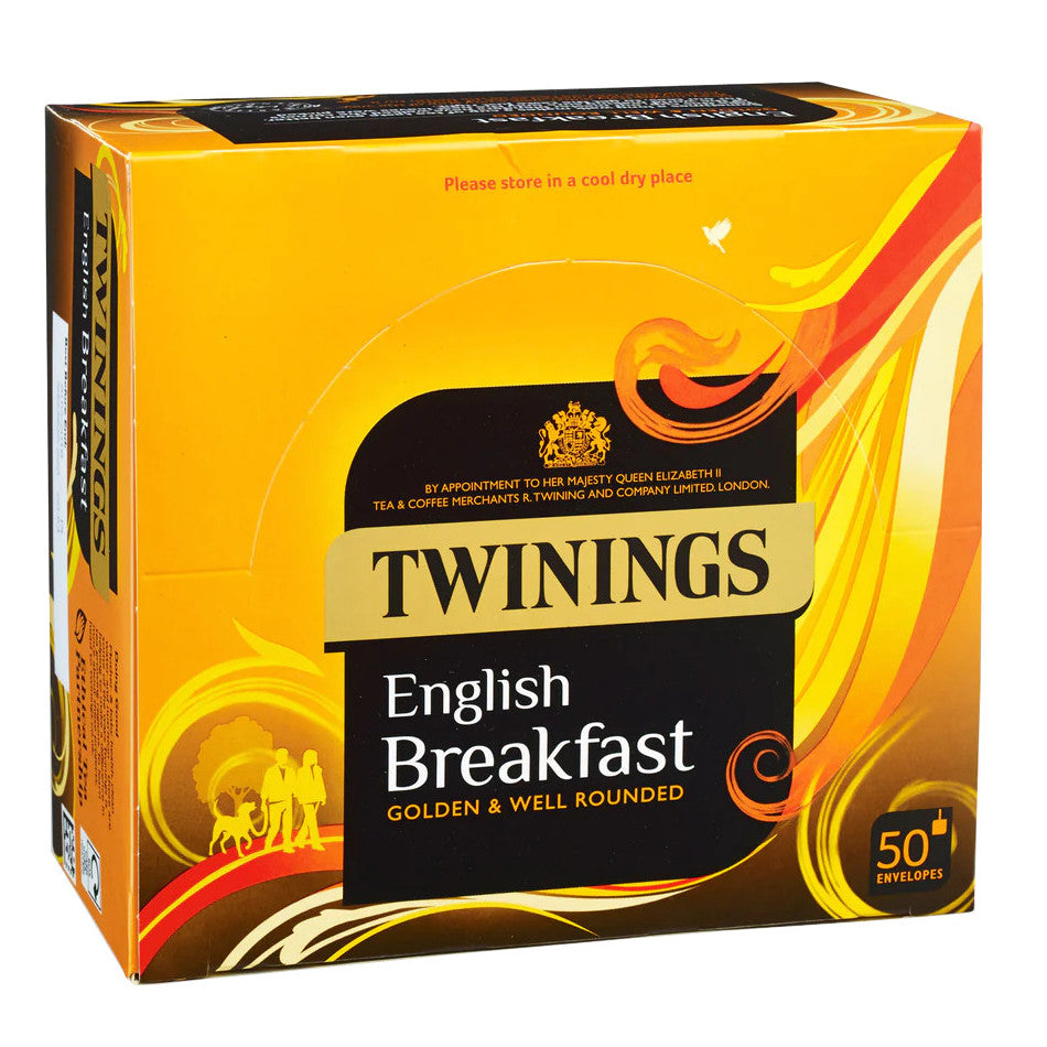Twinings English Breakfast Black Tea Bags Individually Enveloped Tagged Sachet