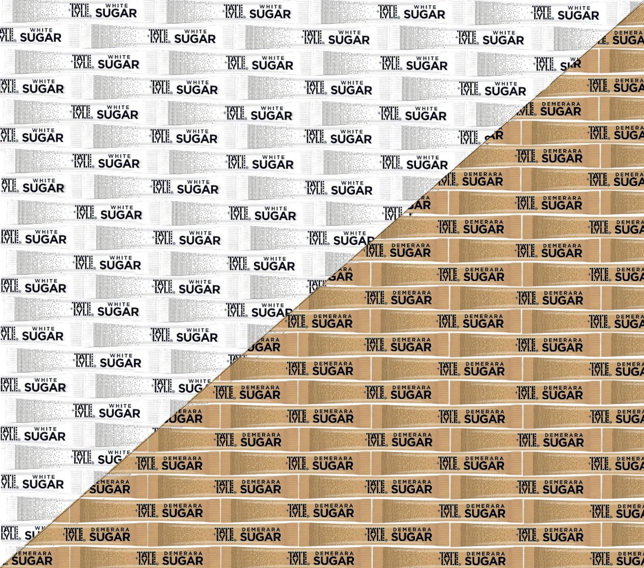 Tate & Lyle Sugar Individual Sticks White and Brown Demerara Granulated