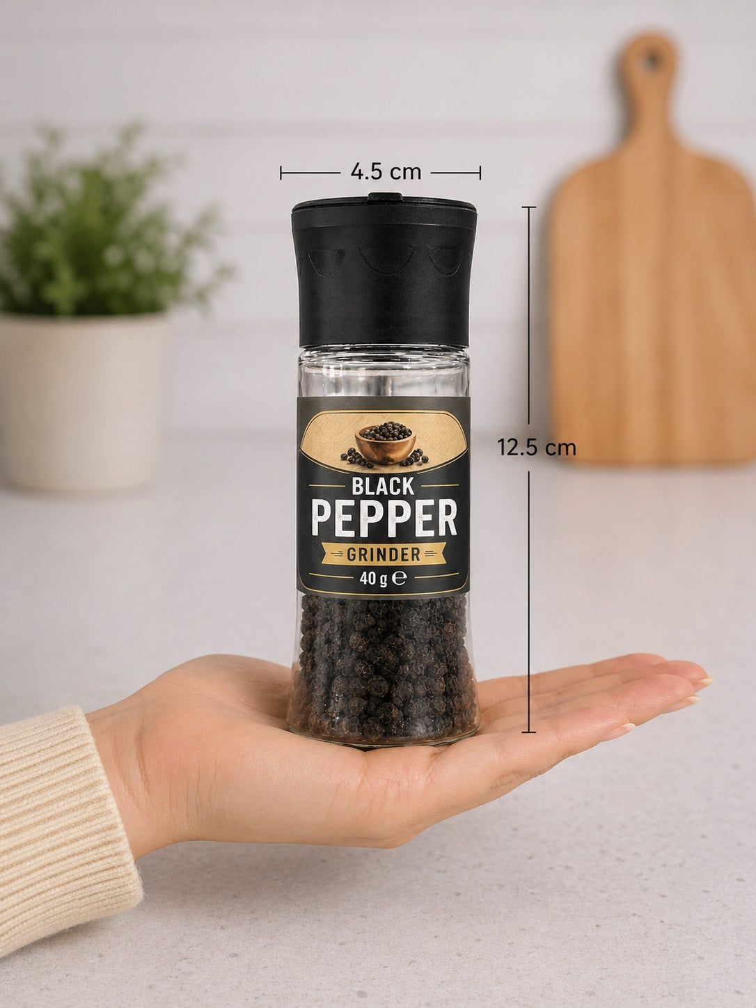 Salt & Pepper Grinder Set Twin Pack – Sea Salt 100g & Black Pepper 40g