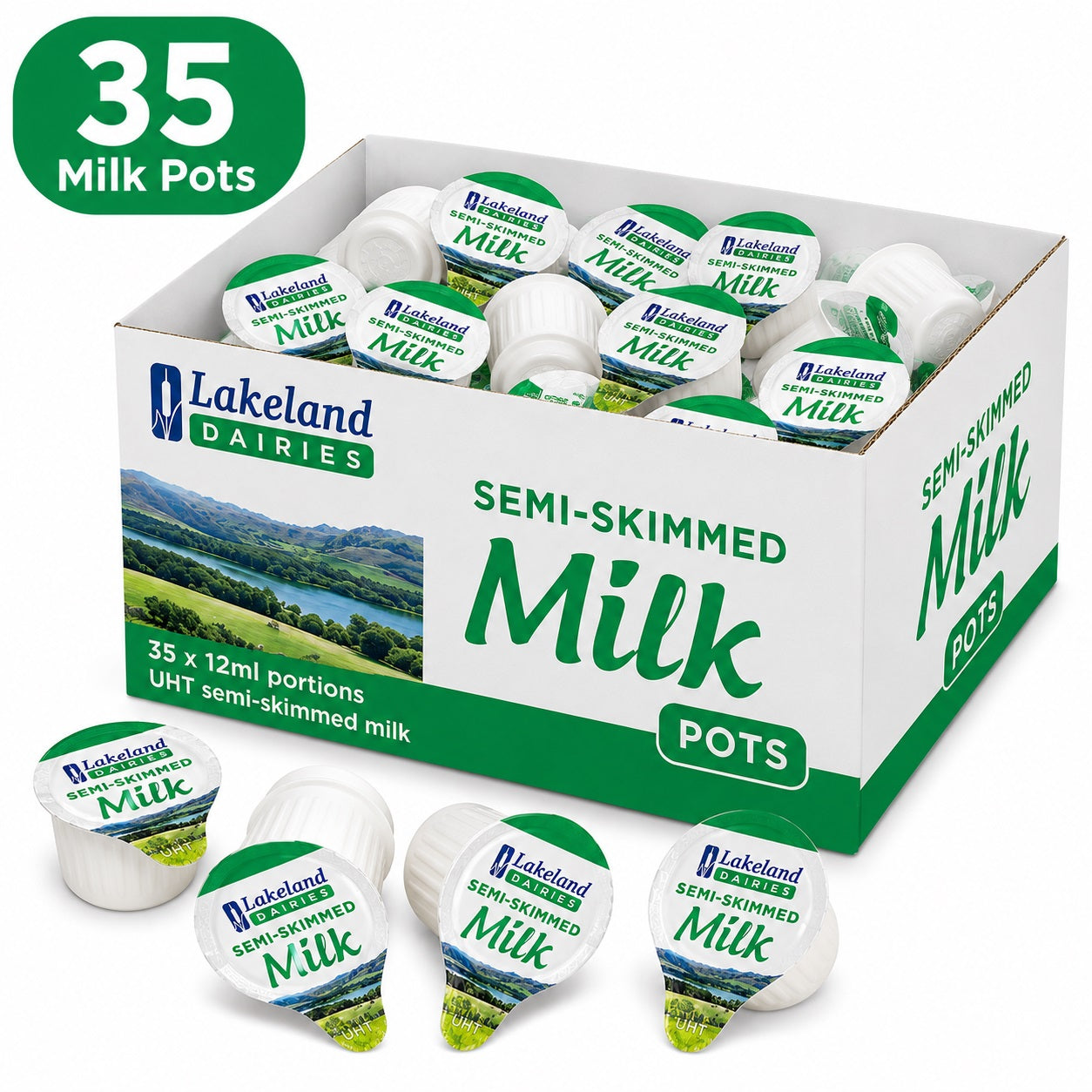 UHT Semi Skimmed Milk Pots 12ml – Long Life Milk Portions for Tea & Coffee