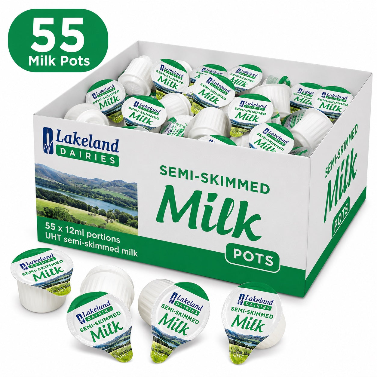 UHT Semi Skimmed Milk Pots 12ml – Long Life Milk Portions for Tea & Coffee
