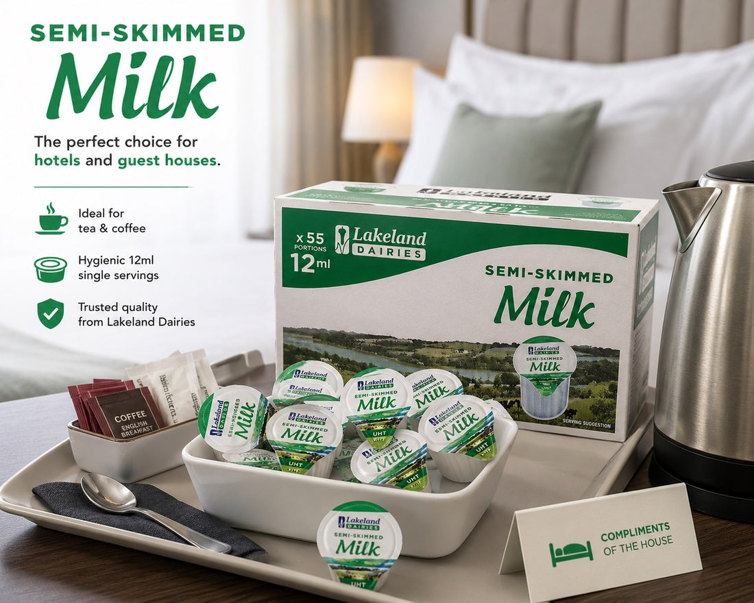 UHT Semi Skimmed Milk Pots 12ml – Long Life Milk Portions for Tea & Coffee